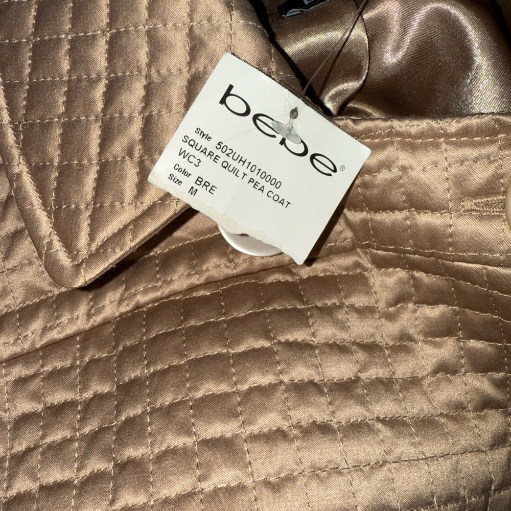 bebe Gold Quilted Pea Coat - Picture 9 of 10